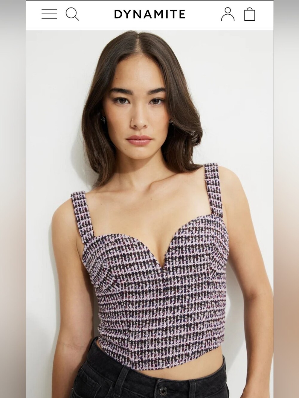 Sweetheart Tweed Bustier Top